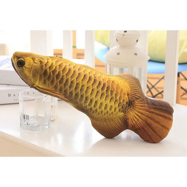 Pet Soft Plush 3D Fish Shape Cat Toy Interactive Gifts Fish Catnip Toys Stuffed Pillow Doll Simulation Fish Playing Toy For Pet