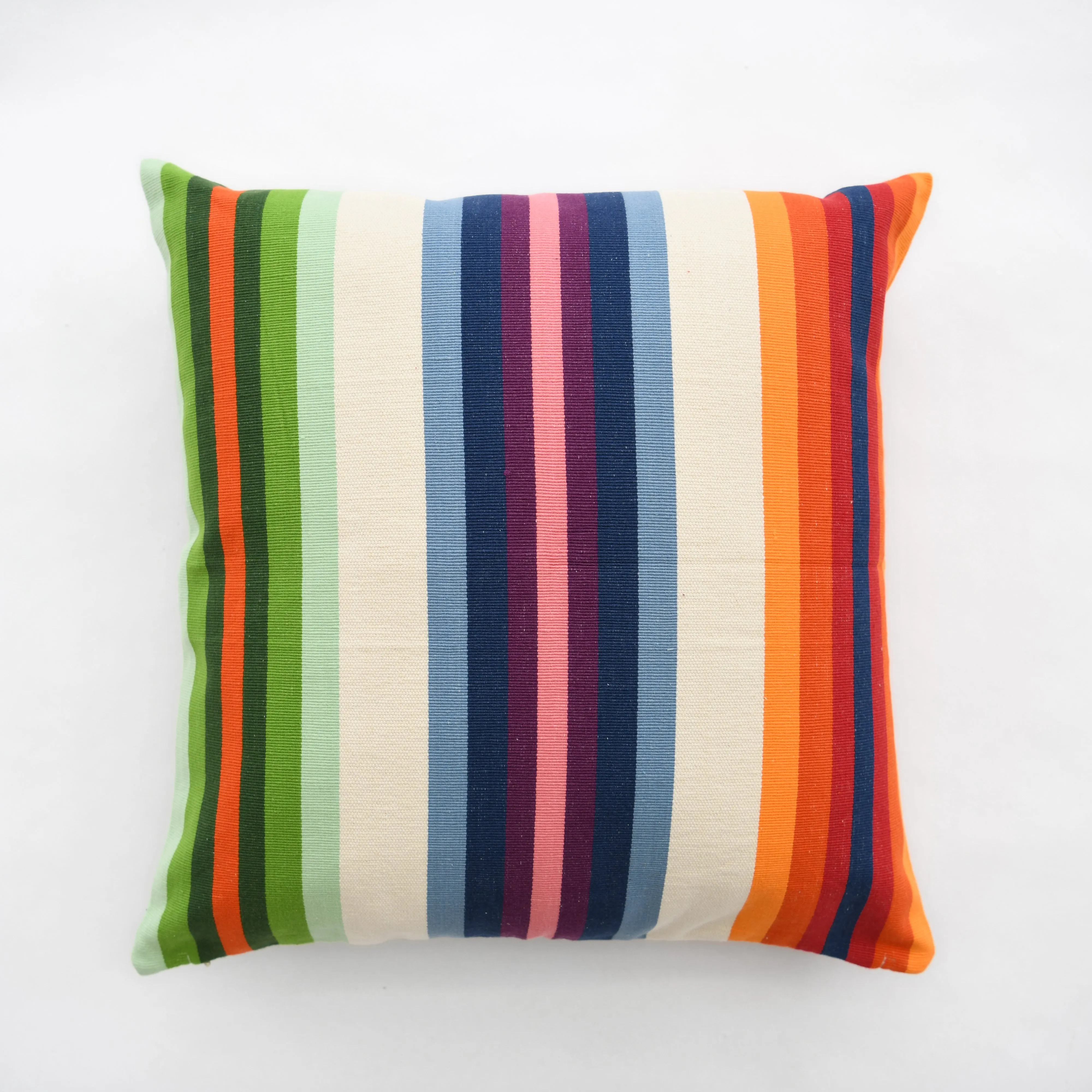 Rainbow Cotton Stripe Pillow - 20"