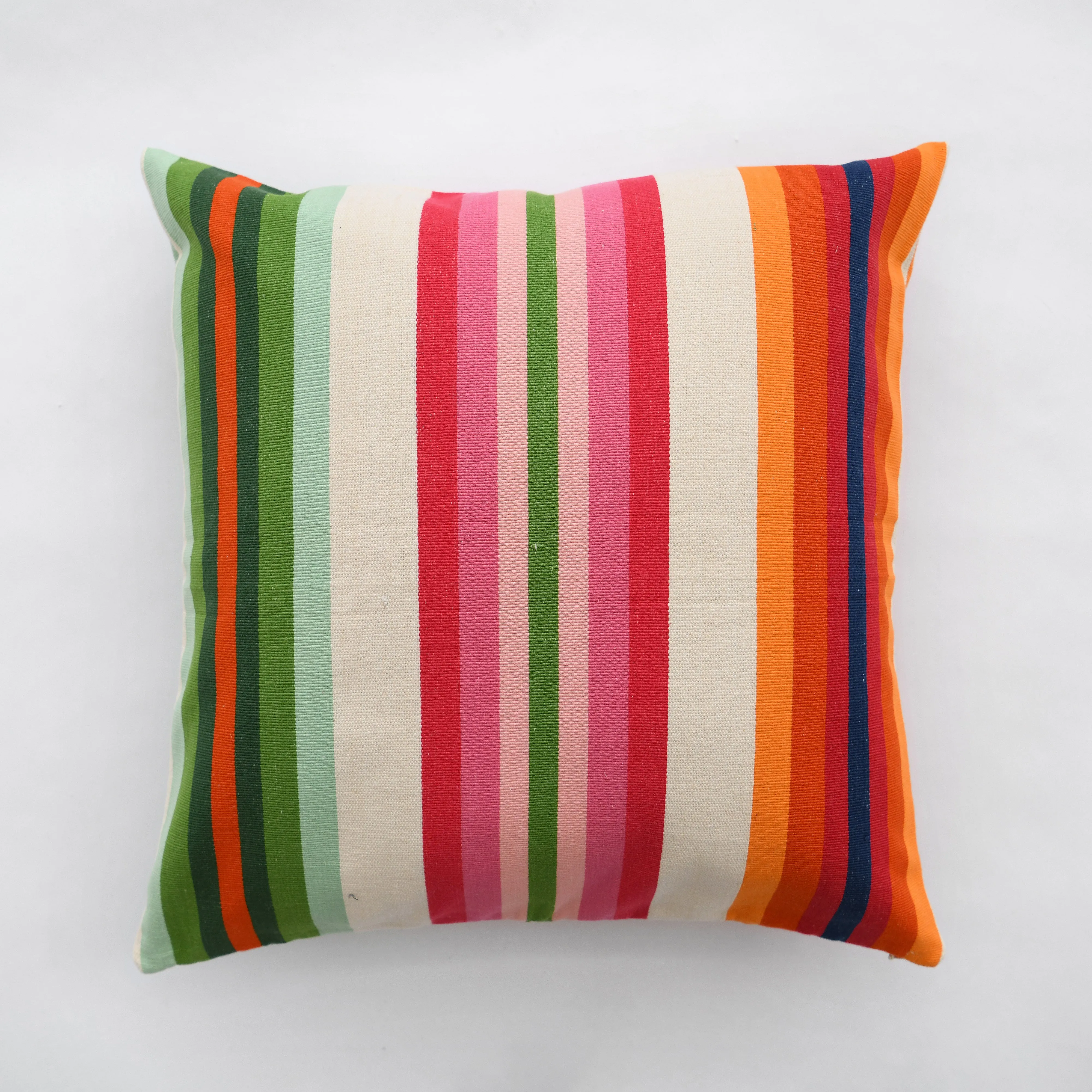 Rainbow Cotton Stripe Pillow - 20"