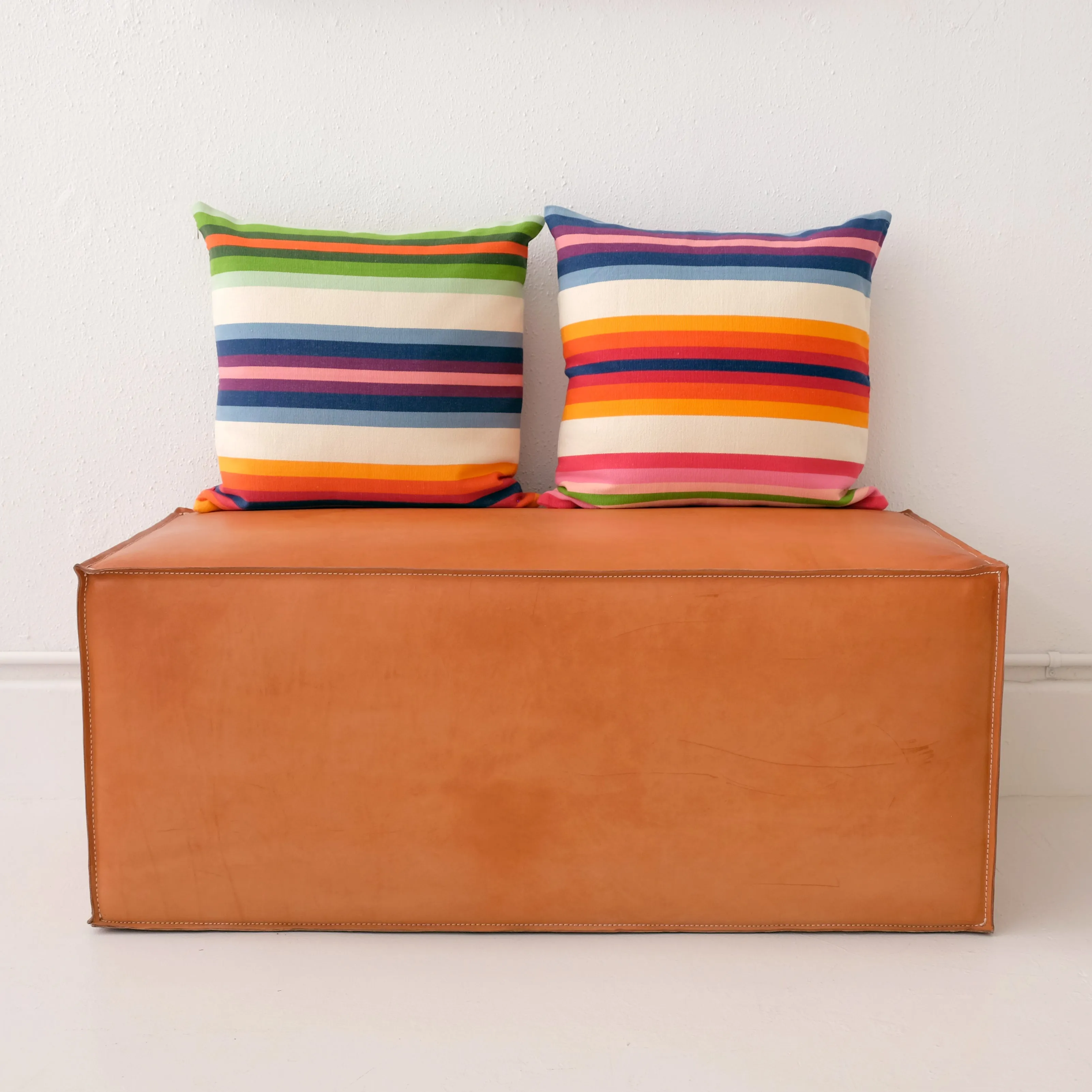 Rainbow Cotton Stripe Pillow - 20"