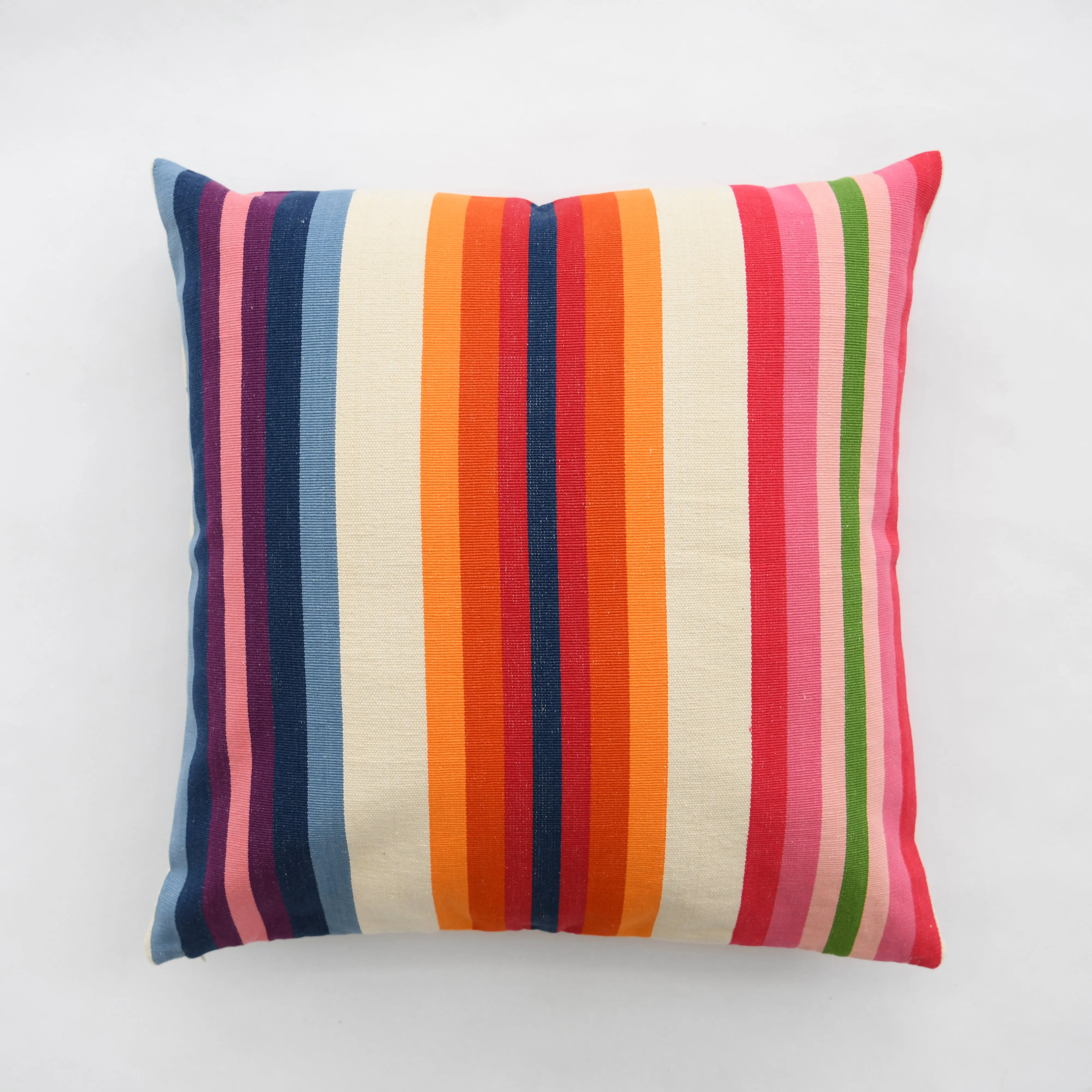 Rainbow Cotton Stripe Pillow - 20"