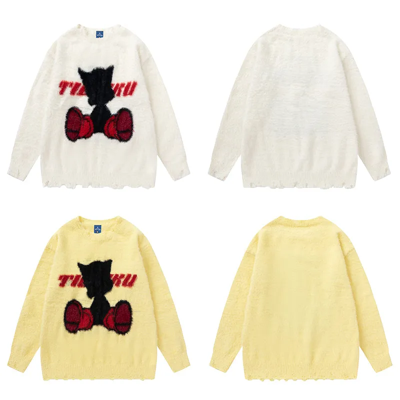 Retro Vibes | Fuzzy Cartoon Graphic Jumper