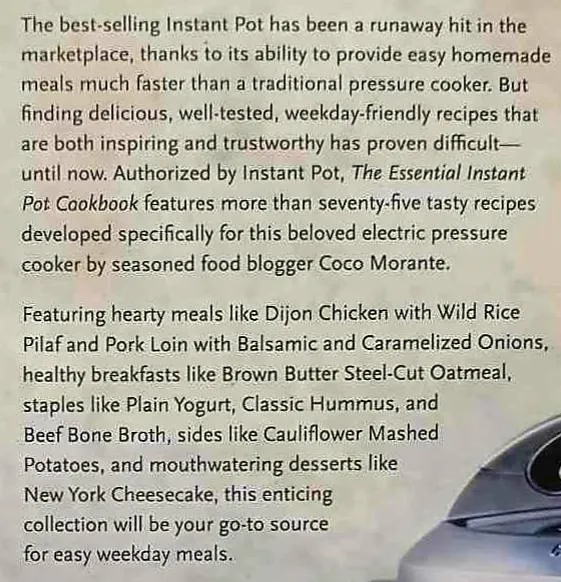 THE ESSENTIAL INSTANT POT COOKBOOK - Coco Morante