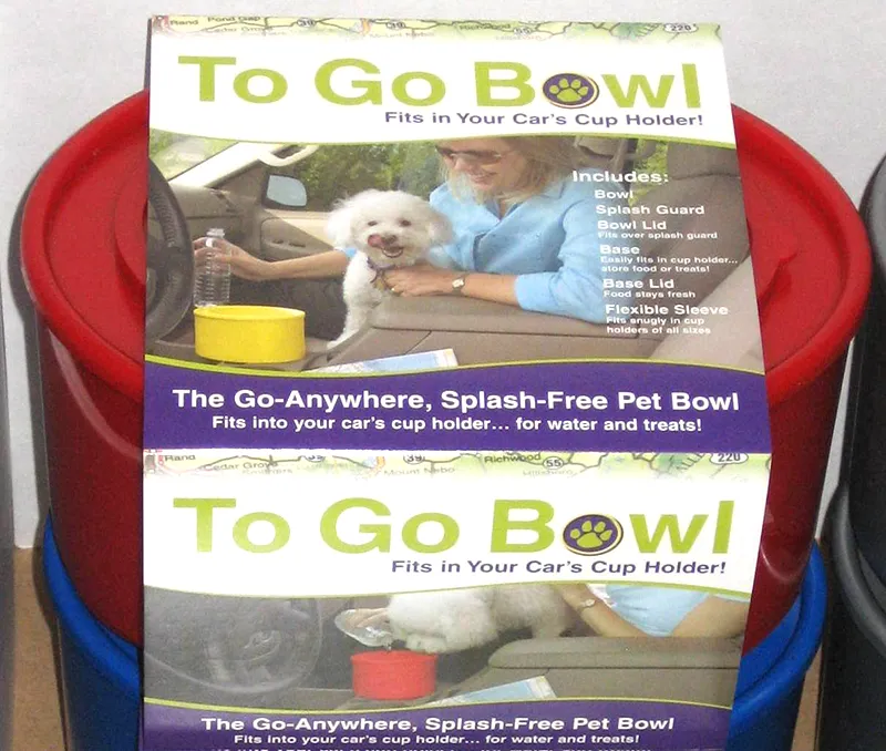 To Go Bowl, Travel Dog Bowl by Furry Travelers. Fits in Car Cup Holder!